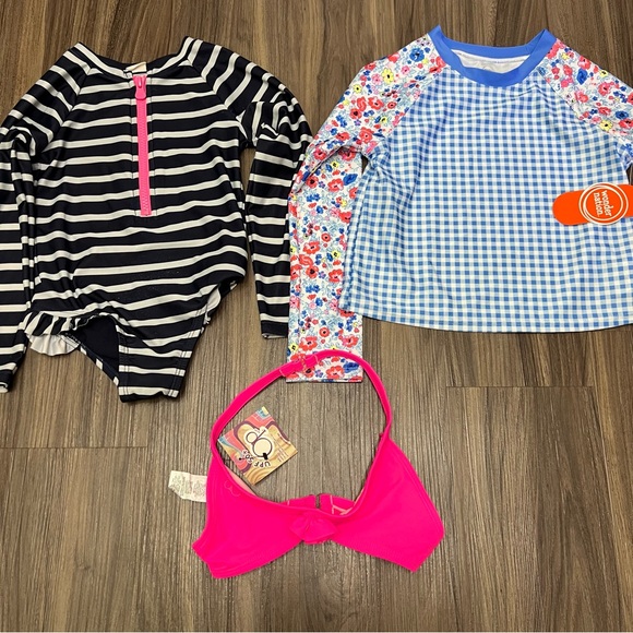 3 of bundle girl toddler sz 5T swim wear rash guard bikini - Picture 1 of 8